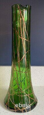 Art Nouveau Pallme-Konig Green Glass Claret Jug Jugendstil Marie Kirschner