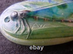 Art Nouveau Pate De Verre Dragonfly Pendant By Amalric Walter 1920's Signed