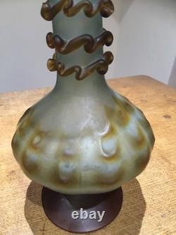 Art Nouveau Pate De Verre French Art Glass Vase c1900 Antique Huge 14 inches