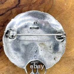 Art Nouveau Peacock Brooch Pin Blue Green Enamel 935 Silver Germany Marcasite