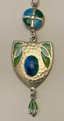 Art Nouveau Silver & Enamel Pendant attributed to James Fenton Birmingham 1908