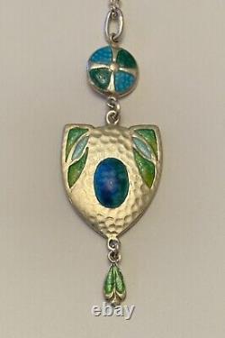 Art Nouveau Silver & Enamel Pendant attributed to James Fenton Birmingham 1908