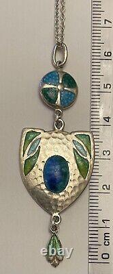 Art Nouveau Silver & Enamel Pendant attributed to James Fenton Birmingham 1908