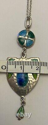 Art Nouveau Silver & Enamel Pendant attributed to James Fenton Birmingham 1908