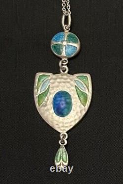 Art Nouveau Silver & Enamel Pendant attributed to James Fenton Birmingham 1908