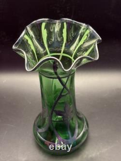 Art Nouveau Silver Overlay Vase
