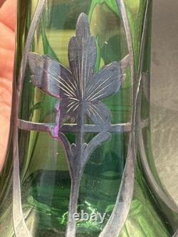 Art Nouveau Silver Overlay Vase