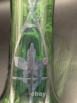 Art Nouveau Silver Overlay Vase