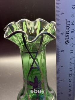 Art Nouveau Silver Overlay Vase