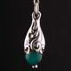 Art Nouveau Silver Pendant With Green Agate. 830s. Vintage. Antique. Rare