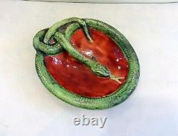Art Nouveau Snake Bowl, Tray, Antique Hand Made