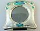Art Nouveau Solid Style Silver Hallmarked Blue Green Enamel Picture Photo Frame