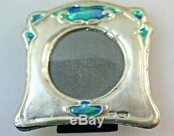 Art Nouveau Solid Style Silver Hallmarked Blue Green enamel picture photo frame