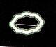 Art Nouveau Sterling Rd 1905 Wavy White Green Enamel Brooch 11.58g