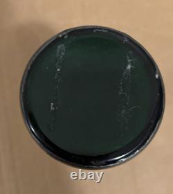 Art Nouveau Sterling Silver Overlay Green Glass 6 Vase Emerald Green color