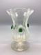 Art Nouveau Stuart & Sons Green Peacock Eye & Trailed Glass Vase C. 1900
