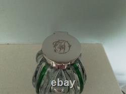 Art Nouveau Stuart & Sons Green Trailed Glass Inkwell