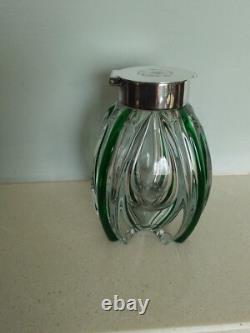 Art Nouveau Stuart & Sons Green Trailed Glass Inkwell