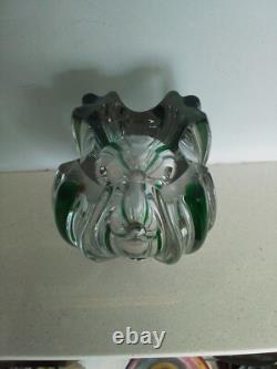 Art Nouveau Stuart & Sons Green Trailed Glass Inkwell