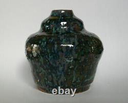 Art Nouveau Studio Pottery Vase Terracotta with Splash Glaze 20th Century