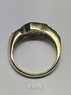 Art Nouveau Style 14K Yellow Gold Opal Inlay and Diamond Ring (Size 7 1/4)