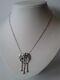 Art Nouveau Style Leaves Necklace With Green Enamel Opal Silver Jewelry New
