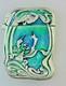Art Nouveau Style Mermaid Blue Green Silver Plated Vesta Lobster Liberty Style