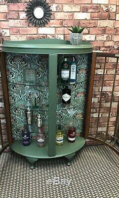 Art Nouveau Style Vintage Drinks / Cocktail Display Cabinet