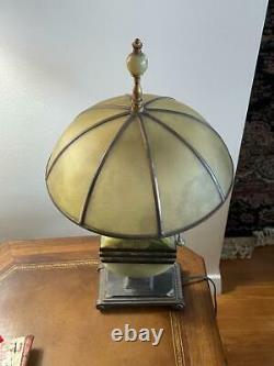 Art Nouveau Table Lamp Art Deco Onyx Lamp Glass Finial Dual Sockets