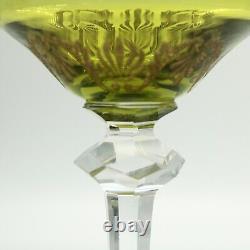 Art Nouveau Theresienthal Wine Glass Green Bowl Gilt Decorations, 1900s