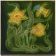Art Nouveau Tile Green Daffodils Henry Richards Tile Company C1907 Ae7