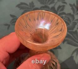 Art Nouveau Unsigned Loetz Iridescent Oil Spot Gold Green Art Glass CANDLE LAMP