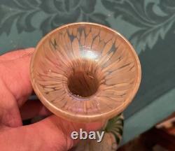 Art Nouveau Unsigned Loetz Iridescent Oil Spot Gold Green Art Glass CANDLE LAMP