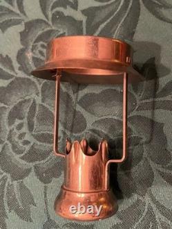 Art Nouveau Unsigned Loetz Iridescent Oil Spot Gold Green Art Glass CANDLE LAMP