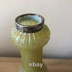 Art Nouveau Vase Poss. Loetz or Kralik with English Sterling Silver Rim 1906