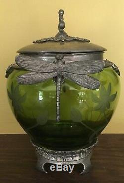 Art Nouveau WMF Dragonfly Buiscut Jar