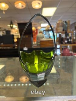 Art Nouveau WMF Silver Plated Basket Centre Piece With Green Glass Liner