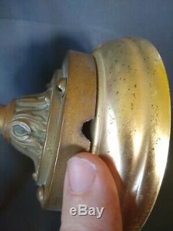 Art Nouveau Wall Sconce iradescent green glass globe Sconce Brass HEAVYWEIGHT