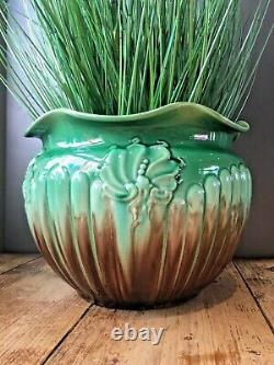 Art Nouveau Wf Needham Queen Anne Dripglaze Pottery Plant Pot Planter Jardiniere