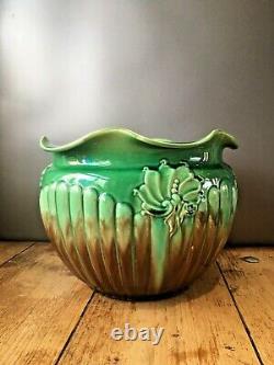 Art Nouveau Wf Needham Queen Anne Dripglaze Pottery Plant Pot Planter Jardiniere