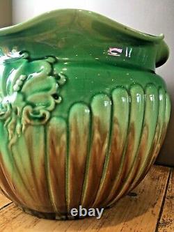 Art Nouveau Wf Needham Queen Anne Dripglaze Pottery Plant Pot Planter Jardiniere