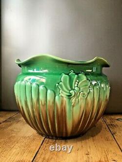 Art Nouveau Wf Needham Queen Anne Dripglaze Pottery Plant Pot Planter Jardiniere