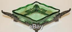 Art Nouveau Wmf Silverplate With Green Verde Insert