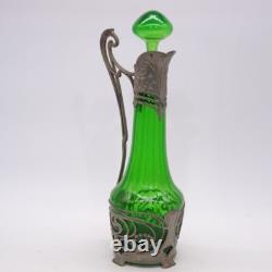 Art Nouveau Wmf Tall Claret Jug Moss Green Circa 1905 Truly Beautiful-investment