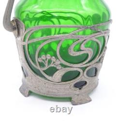 Art Nouveau Wmf Tall Claret Jug Moss Green Circa 1905 Truly Beautiful-investment