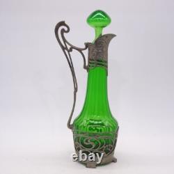 Art Nouveau Wmf Tall Claret Jug Moss Green Circa 1905 Truly Beautiful-investment