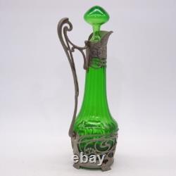 Art Nouveau Wmf Tall Claret Jug Moss Green Circa 1905 Truly Beautiful-investment