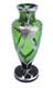 Art Nouveau C. 1900 Silver Overlay Emerald Green Glass Vase Floral Design