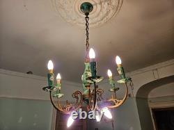 Art Nouveau chandelier large with 9 lights