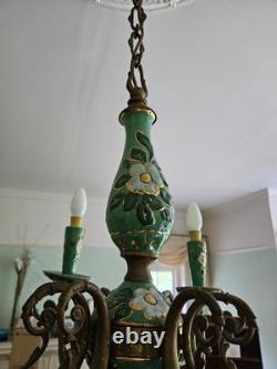 Art Nouveau chandelier large with 9 lights